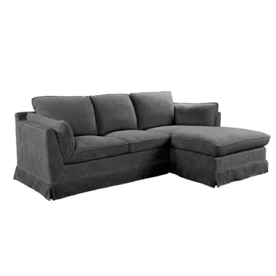 Charcoal Fabric Left Hand Facing Corner Group Sofa