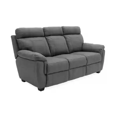 Grey Fabric 3 Seater Sofa with Contrast Stitching