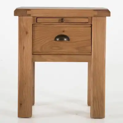 Oak 1 Drawer 1 Shelf End Lamp Table