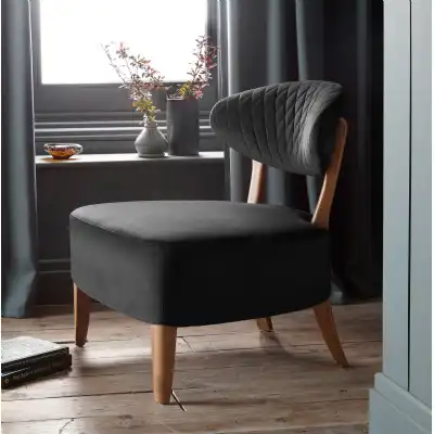 Grey Metal Velvet Occasional Chair