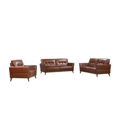 Saddle Brown Leather Armchair 1 Seater Sofa