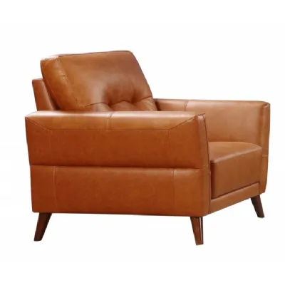 Tan Leather Armchair 1 Seater Sofa