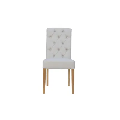 Button Back Dining Chair with Scroll Top Fabric