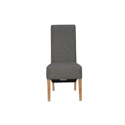 Modern Dark Grey Wool Wooden Dining Chair