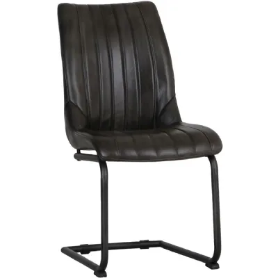 The Chair Collection Leather And Iron Chair Dark Grey