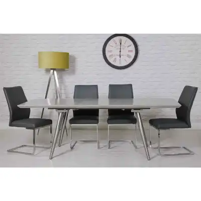 Industrial Concrete Effect Smart Top Extending Dining Table