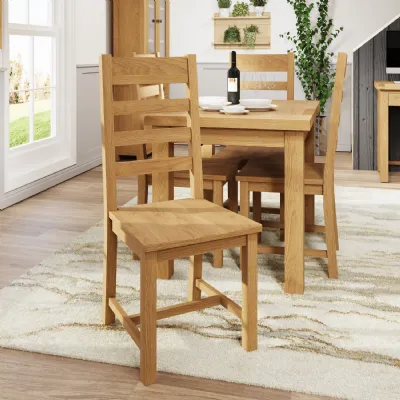 Modern Oak Wood High Ladder Back Dining Chair