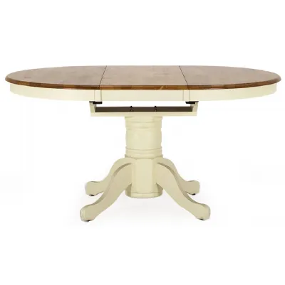 Ivory Cream Painted Oval Extending Dining Table