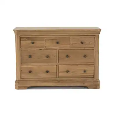 Rustic Oak Large Chest of 7 Drawers