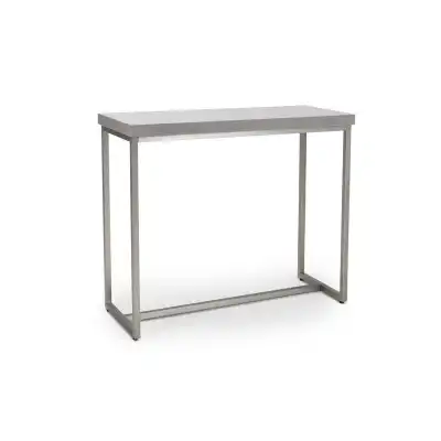 Grey Concrete Top Console Table Brushed Steel Legs