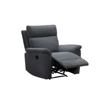 Grey Chenille Fabric 1 Seater Electric Reclining Armchair