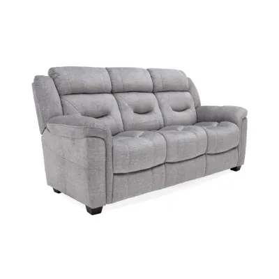 Modern Grey Velvet Fabric 3 Seater Fixed Sofa