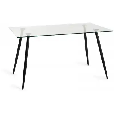 Glass Top Dining Table Black Legs