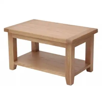 Solid Natural Oak Small Rectangular Coffee Table