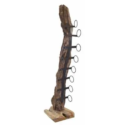 Quirky Curved Reclaimed Wood Rustic 180cm Tall Wine Rack