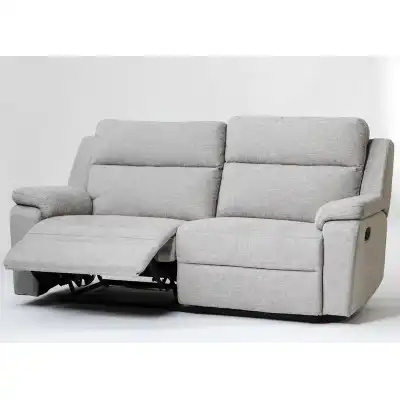 Beige Fabric Manual Recliner 3 Seater Padded Sofa
