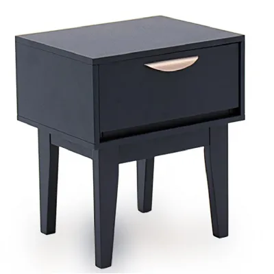 Modern Blue Wooden 1 Drawer Bedside Table Cabinet