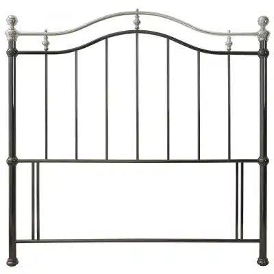 Shiny Nickel Metal Traditional Arched Headboard 4ft6 Double