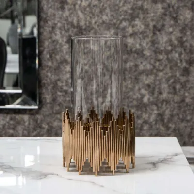 Mint Homeware Rose Gold Plated And Glass Candle Holder Large