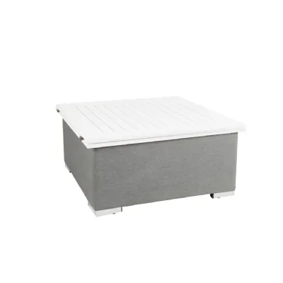 Light Grey Fabric Garden Rising Table with White Top