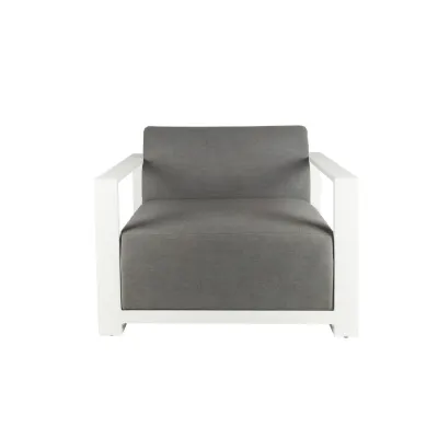 Light Grey Fabric Outdoor Modular Single Chair Metal