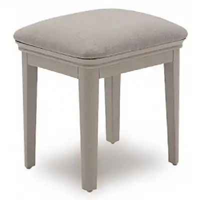 Taupe Wood Dressing Table Stool Fabric Seat