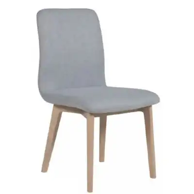 Grey Fabric Dining Chair Light Oak Legs