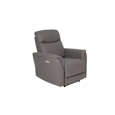 Modern Grey Fabric 1 Seater Electric Recliner