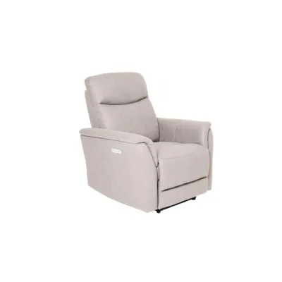 Modern Taupe Fabric 1 Seater Electric Recliner