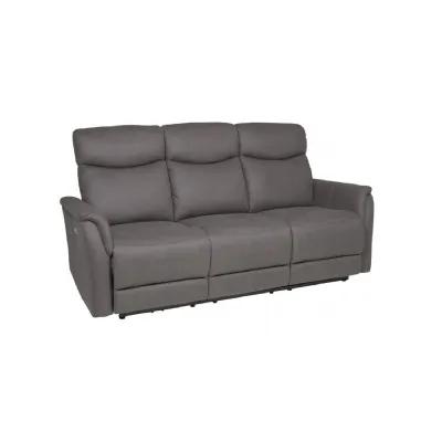 Grey Velvet Fabric 3 Seater Electric Reclining Sofa