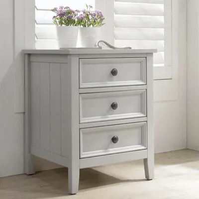 Clay Finish Compact 3 Drawer Bedside Table Cabinet