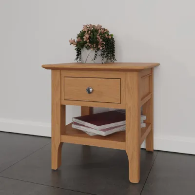 Lime Washed Oak Square Side Lamp Table