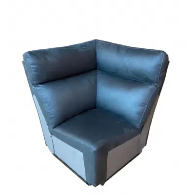Grey Leather Upholstered 1 Seater Square Corner Section