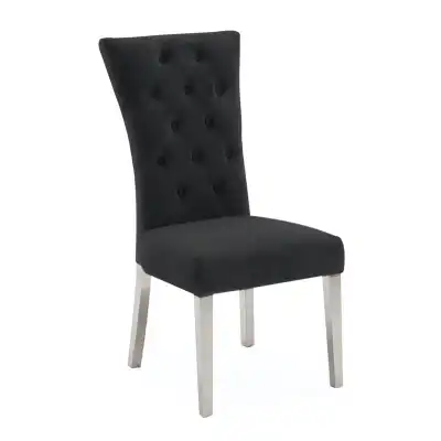 Grey Velvet Fabric Dining Chair Stainless Steel Legs