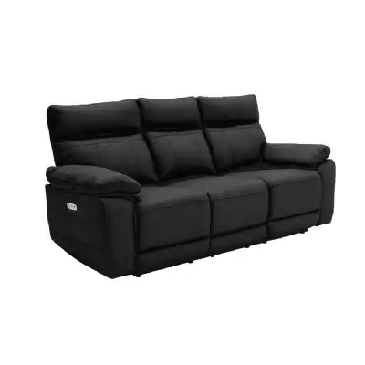 3 Seater Electric Recliner Black