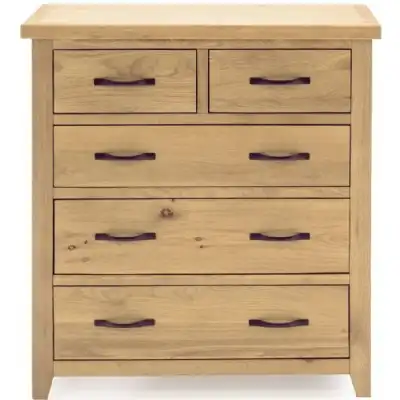 Traditional Oak Tall Chest of 5 Drawers