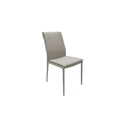 Mocha PU Leather Upholstered Plain Dining Chair