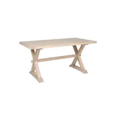 Rustic White Washed Natural Oak Dining Table 160cm