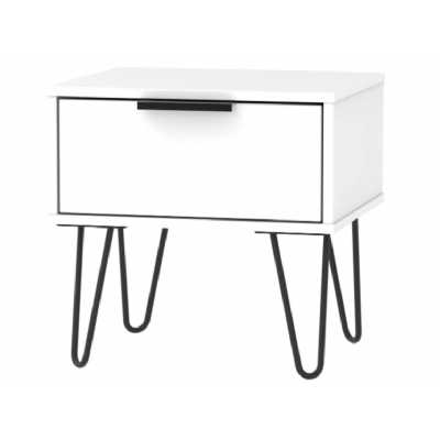 New York 1 Drawer Bedside Cabinet with Hairpin Legs