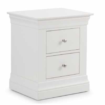 Clermont 2 Drawer Bedside (White)