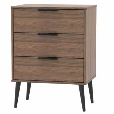 New York 3 Drawer Chest with Wooden Legs