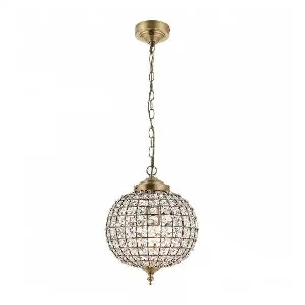 Antique Brass Dome Shaped Ceiling And Wall Pendant Light