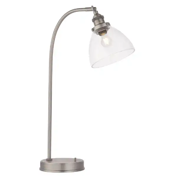 Glass Silver 1 Table Light Brushed Silver