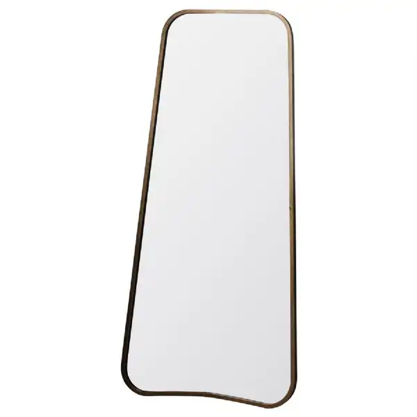 Gold Painted Leaner Floor Mirror Curved Rounded Edges