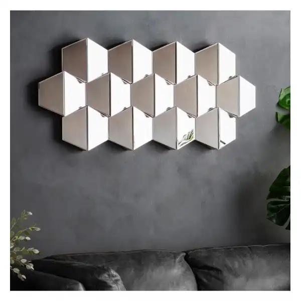 Geometric Angled Multi Diamond Large Abstract Wall Mirror