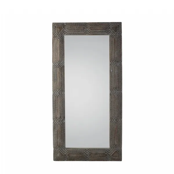 Distressed White Extra Large Rectangular Leaner Wall Mirror