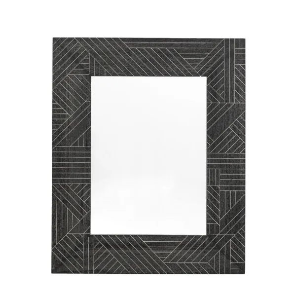 Glass Size mm W540 x H740 Black Rectangle Mirror