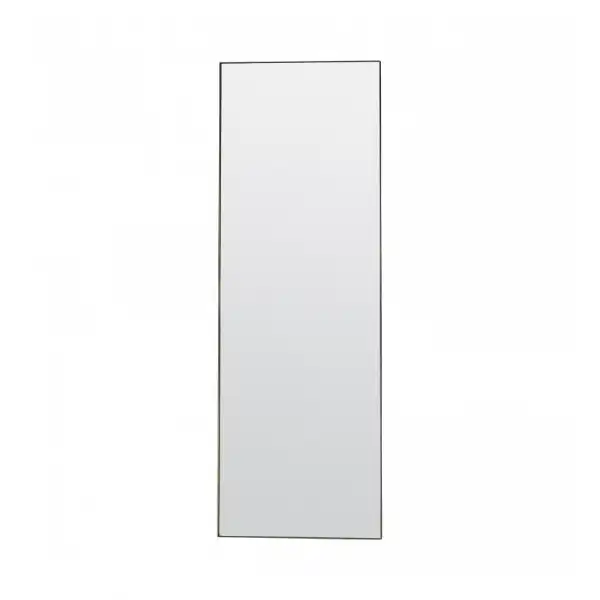 Large Champagne Gold Rectangular Thin Frame Leaner Wall Mirror