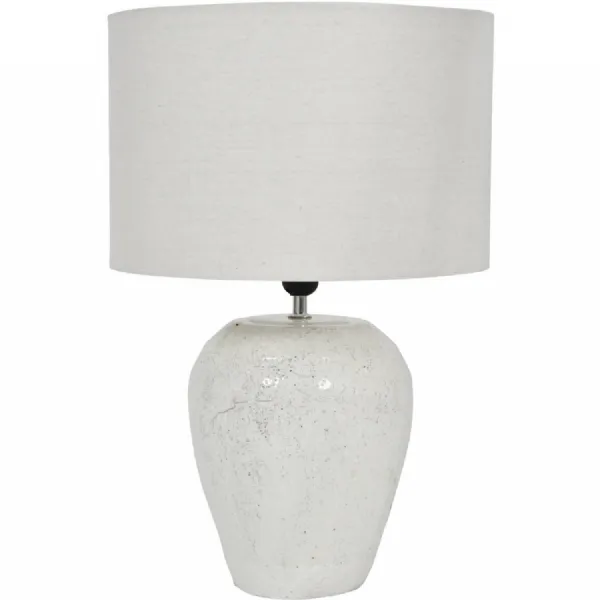 White Terracotta Speckle Pattern Table Lamp with Shade