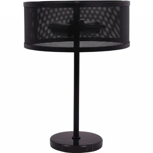 Storm Mesh Black Table Lamp with Shade